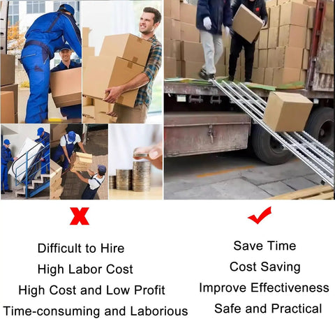 Heavy Duty Portable Roller Conveyor With Stainless Steel Frame And Plastic Rollers For Warehousing, Trailers, And Material Handling Tasks in action transporting boxes.