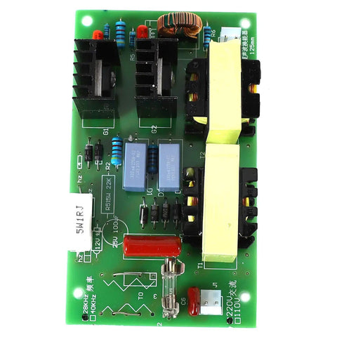100W 28kHz Ultrasonic Cleaning Transducer with Driver Board for 220V AC Pro Grade High Performance DIY Kit in green and silver