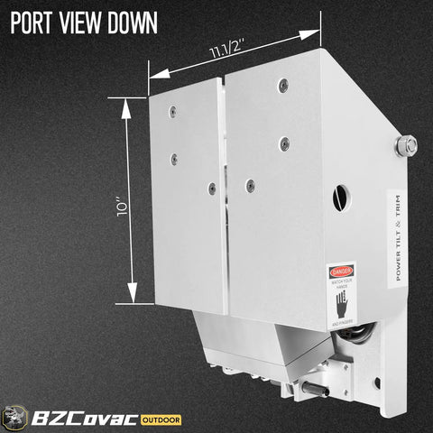 Power Tilt And Trim Unit For Outboard Motors Up To 35 HP With Electric Hydraulic System PT 35 showing port view dimensions