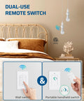 Wireless Remote Light Switch Kit For Lamps And Fixtures No Wiring Needed 100 Ft Range Wall Mounted Controller Plus Two Sockets