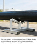 Heavy Duty Pipe Roller Stand for Gas Piping and Welding Alignment, adjustable 50-315mm PE pipe, stainless steel, galvanized build