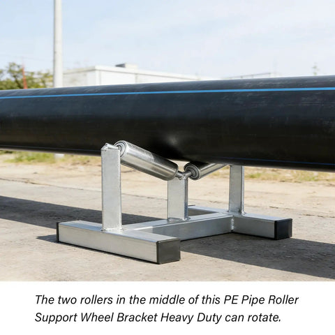 Heavy Duty Pipe Roller Stand for Gas Piping and Welding Alignment, adjustable 50-315mm PE pipe, stainless steel, galvanized build