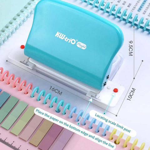 10 Hole Paper Punch Handheld Metal Puncher For A4 A5 B5 Notebooks And Scrapbooks 20 26 30 Hole Options 10 Sheet Capacity