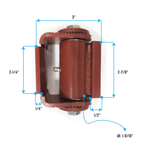 Badass Heavy Duty Adjustable Gate Hinge For Driveway Round Mound Mount With Grease Zerk And Wide Weld Footprint Holds Up To 1000 Lbs Per Pair with dimensions 3x2-1/4 inches.