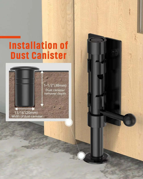 Heavy Duty Slide Bolt Gate Latch For Wooden Fence And Barn Doors 6.3 Inch 304 Stainless Steel With Black Finish showing installation