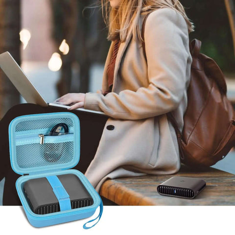 Lock And Load Your WiFi Six Router In This Knockout Travel Case To Safely Store Snagged Ethernet Cables Adapters And Tech Gear With Ridiculously Sturdy Road Trip Ready Design, open case showing gray router and cables.