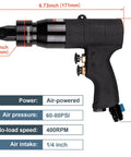 Pneumatic Rivet Nut Gun Kit With Self Locking Head And Adjustable Speed, Four Size Quick Change Heads For 10-24 1/4 5/16 3/8