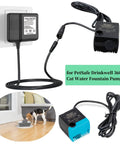 12V Power Adapter for Drinkwell 360 Water Fountain Dog and Cat, compatible with PAC00-13206 pump, displayed with connected cord