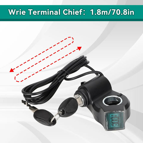 E Bike Voltage Display With LCD Readout Thumb Throttle Real Time Digital Battery Voltage Power Switch With Key Lock For E Scooter