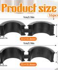 16 Pack Bike Handlebar Gasket Shims Kit Converts 22.2 To 31.8 Mm And 25.4 To 31.8 Mm Non Slip Lightweight Durable Stem Spacer Adapters