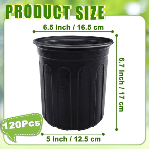 Value Pack Of 120 Pcs 1 Gallon Plastic Plant Nursery Pots With Drainage Holes Ideal For Seedlings Cuttings And Transplanting