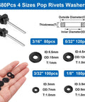 Stainless Steel Black Workhorse Rivet Kit With Pop Rivets And Washers 1280 Pieces For Metal Furniture Automotive Instruments