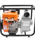 Straight Up Heavy Duty 196Cc Four Stroke Diesel Water Pump Three Inch Trash Transfer With Extended Hose Quick Hookup showing engine and pump side view.