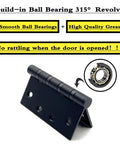 Heavy Duty 4 Inch Stainless Steel Door Hinges Matte Black Ball Bearing Set For Interior And Exterior Use, detail view