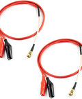 Two SMA Male to Double Alligator Clips Tester Cable RG316 50cm 19.5 Inches, red lab test leads for electrical, video testing.