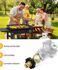 Outdoor BBQ scene using two-stage propane regulator for RVs