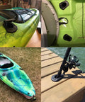 Two Pack Kayak Deck Flush Mount Rod Holders With Cap Covers For Boats And Canoes, PC ABC Construction, installed on kayak