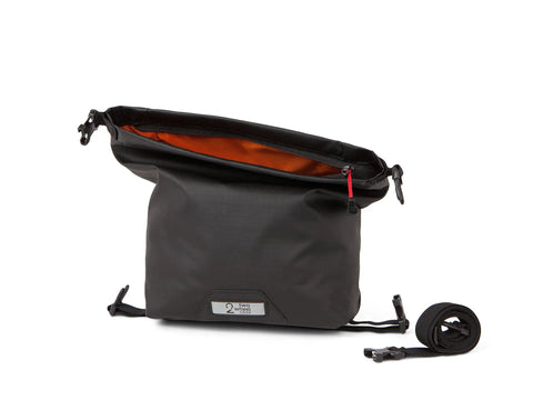 Dayliner Mini Roll Top Handlebar Bag 3 L Waterproof Commuter Sling With Shoulder Strap And Reflective Detail Recycled Ripstop open view