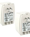 Two Pack 24 Volt Transformer 40 VA Plug In With PTC Fuse AC Transformer For Ring Doorbell And Thermostats Compatible With Nest Ecobee Sensi Honeywell 24V Adapter No Screw Holes No Hassle. Featuring UL certification and dual prong plug.
