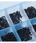 Rust Resistant Round Head Self Tapping Screws With Phillips Cross Drive High Strength Carbon Steel Miniature Fasteners in organizer box.