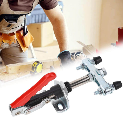 Heavy Duty Push Pull Toggle Clamp for Woodworking Jigs with 992.1Lb Clamping Force, high carbon steel, ribbed plastic handle