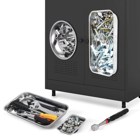 Magnetic Tray Set With 15Lb Pickup Pen Heavy Duty Stainless Steel Trays With Extra Strong Magnets For Quick Grab And Easy Sorting Of Metal Parts And Tools