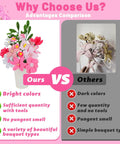 Pink Pipe Cleaner DIY Flower Kit With 550 Pieces In 7 Colors Bulk Pack Includes Floral Wires Stamens Floral Tape And Tutorial For Easy Craft Bouquets A Fun Kid Friendly Mothers Day Gift Idea. bright pink bouquet comparison