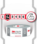 Heavy Duty Duct Tape Bundle 3 Rolls 1.88 Inches by 55 Yards Hand Tear Silver All Purpose Indoor Repair Tape with muscle icon