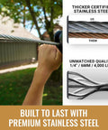 Close-up of Backyard Zip Line Kit For Kids And Adults 100 Feet With One Quarter Inch Stainless Steel Cable showcasing thickness