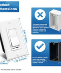 Slide Dimmer Light Switch For Single Pole Or 3 Way Wiring, Works With Dimmable LED CFL Incandescent And Halogen, product dimensions