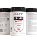Heavy Duty Gun Cleaning Wipes Pack 120 Wipes 5x7 Inch CLP Gun Cleaner Lubricant Clean Lubricate Protect For Field And Range NATO O 190 MIL PRF 32033 On The Go Clean As A Whistle container front and side view
