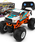 One Sixteen Scale RC Monster Truck For All Terrain 2.4GHz Dope Off Road Vehicle With Up To 20 Km Per Hour Speed in orange with controller