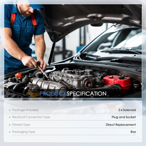 Mechanic installing Vvt Solenoid Camshaft Position Actuator For L4 2.4L And 2.0L Engines, Plug And Play Variable Valve Timing Module Replacement