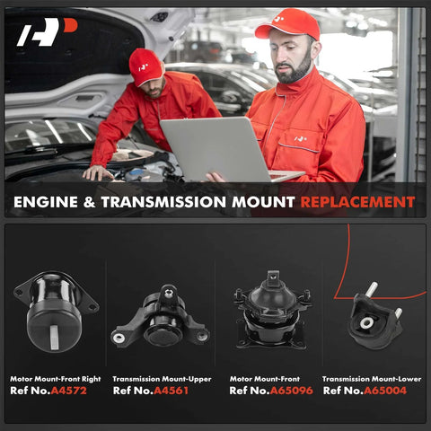 Engine And Transmission Mount Kit For Acura TL 2009-2014 V6 3.5L 3.7L Automatic Transmission 4 Piece Set Replacement