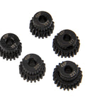 Five Pack 48P Pinion Gear Sets 18T 19T 20T 21T 22T For 3.175mm Shafts Hardened Steel Fits 1/10 RC Cars and Monster Trucks
