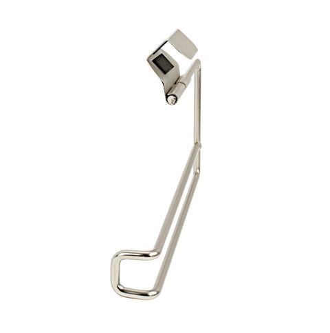Over The Cabinet Paper Towel Holder In Brushed Nickel No Install Paper Towel Dispenser side view showcasing clip and arm design