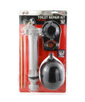 Complete Toilet Repair Kit With Fill Valve Flapper Rod And Float Replacement For Leaky Toilets in packaging, front view