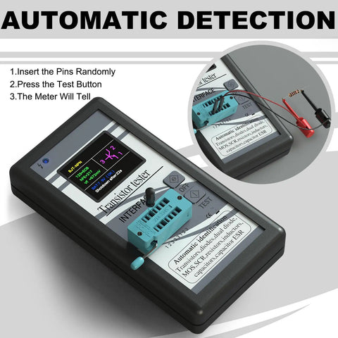 Multifunction Transistor Tester LCR Meter with MOSFET diode capacitor resistor inductor ESR meter auto checker and large LCD display