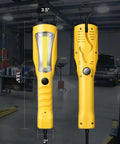 Front and side view of Workhorse Handheld LED Work Light With 15 Ft Cord 1200 Lumen Brightness Underhood Ready Magnet Mount
