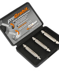 Pro Grabit 8430P Two Step Drill Bit And Screw Extractor Kit open case showing three extractors with self-centering tips