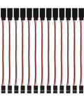 15 Pack 3 Pin Servo Extension Cables 15 Cm Male To Female For RC Servos And Control Boards Gearhead Friendly Connectors neatly aligned