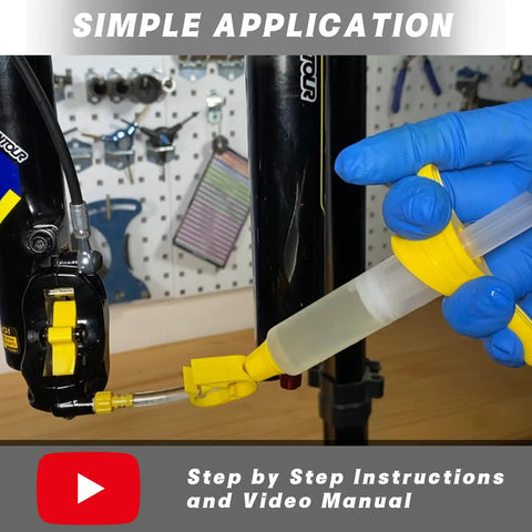 Using Bike Brake Bleed Kit For SRAM Avid Hope Formula Hydraulic Disc Brakes With 120ml DOT 5.1 Fluid Included setup on bike