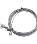 Heavy-duty cables from 7Foot Garage Door Torsion Spring Kit With Heavy Duty Cables And Aluminum Drums For Extension Systems Center Bracket Included EZ Set And Torque Master Compatible Ideal For Residential Or Commercial Use, coiled and tied