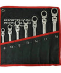 Heavy Duty Ratchet Spanner Set 12 Piece Mirror Finish Wrenches For Home Garage And Car Repair Universal Wrench Kit