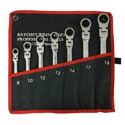 Heavy Duty Ratchet Spanner Set 12 Piece Mirror Finish Wrenches For Home Garage And Car Repair Universal Wrench Kit