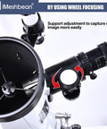 Portable 76mm Aperture 700mm Focal Length Reflector Telescope With AZ Mount For Beginners, focus adjustment knobs