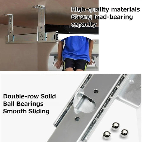 Heavy Duty Keyboard Shelf Slides For Under Desk Setup With Adjustable Height Bracket And Ball Bearing Extension Rails 35cm view