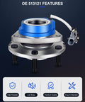 Set of 2 Front Wheel Hub Bearing Assemblies for Buick Century 1997-2005, showing OE 513121 features with ABS sensor