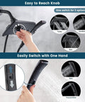 High Pressure Dual Shower Head System With Rainfall And Handheld Spray Oil Rubbed Bronze Finish, front switch demonstration