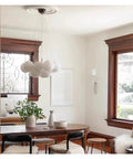 Bubble Glass Chandelier White Ball Suspension Pendant Lamp Hanging Light for Living Room Bedroom Home Decor,Modern above dining table